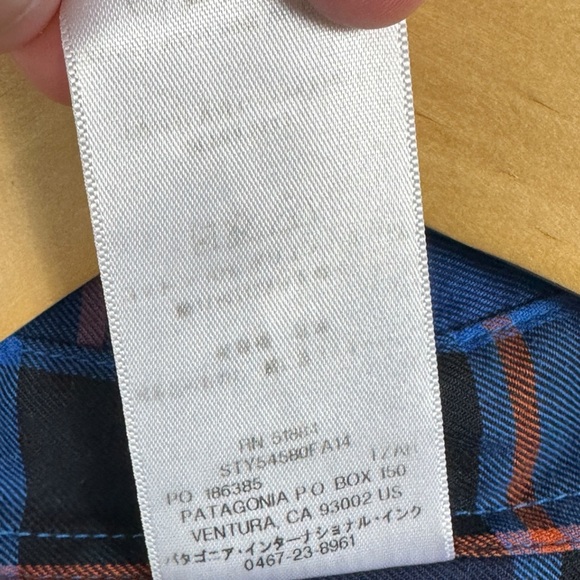 Patagonia Long Sleeve Blue Plaid‎ Shirt Featherstone Womens Size 2 Flannel Top - Picture 10 of 14